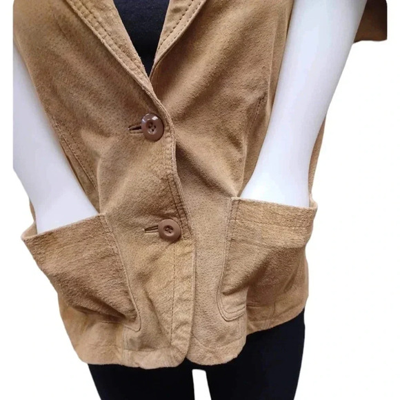 Atmosphere 100%  Leather Tan Suede Jacket Size Large - Picture 4 of 11